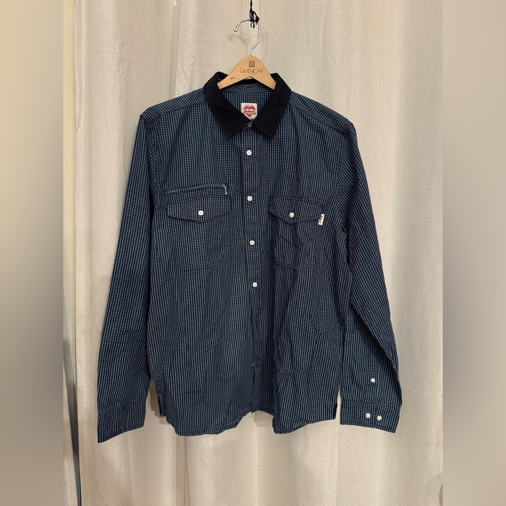 Carhartt Heritage WIP L/S Steel Shirt Blue Checkered Rinsed
sz m XL
